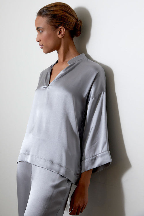 Buy Key Essentials Silk PJ in Silver Online NATORI