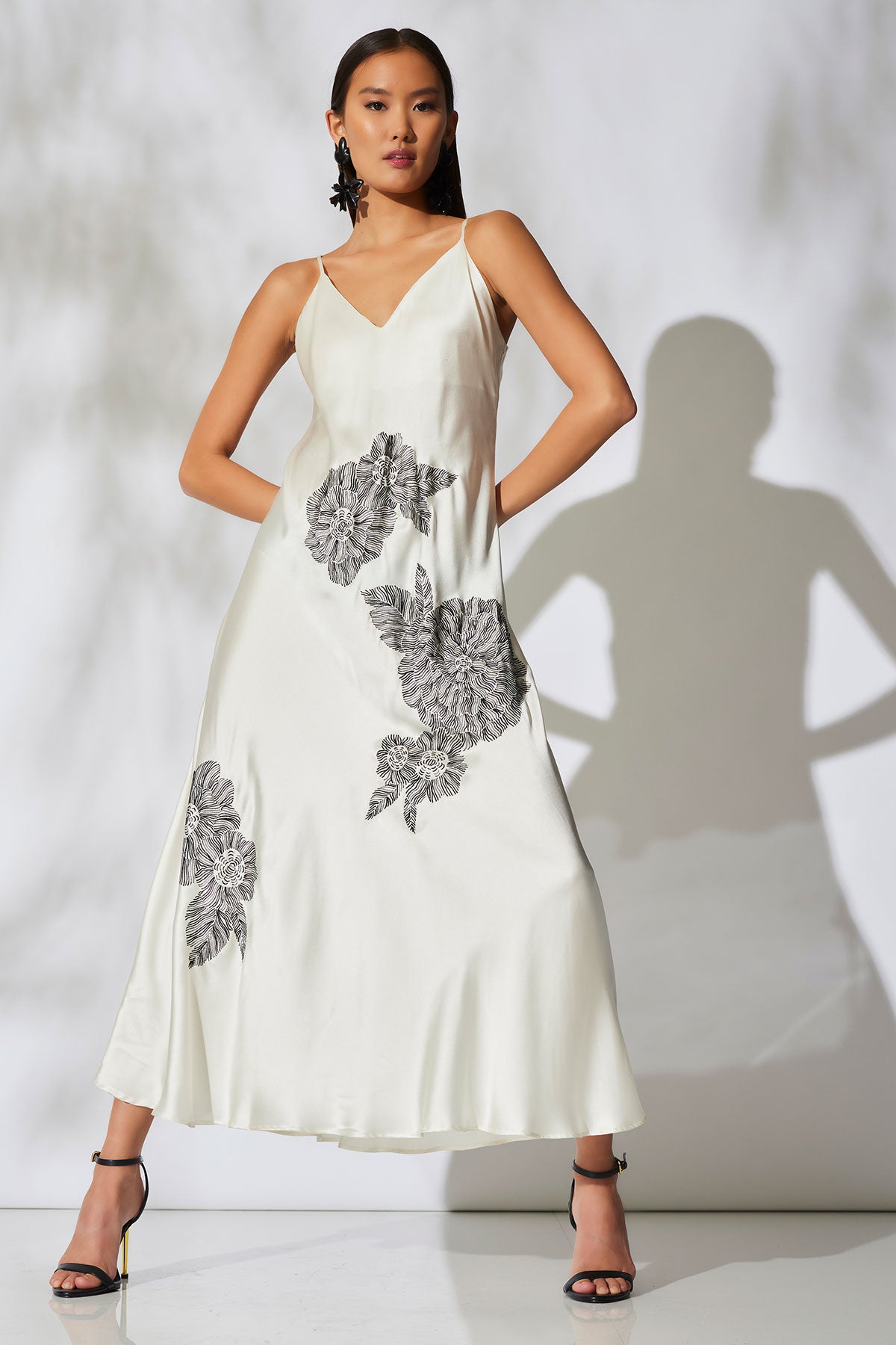 Couture Miyoshi Embroidered Silk Slip Dress Couture Miyoshi Embroidered Silk Slip Dress