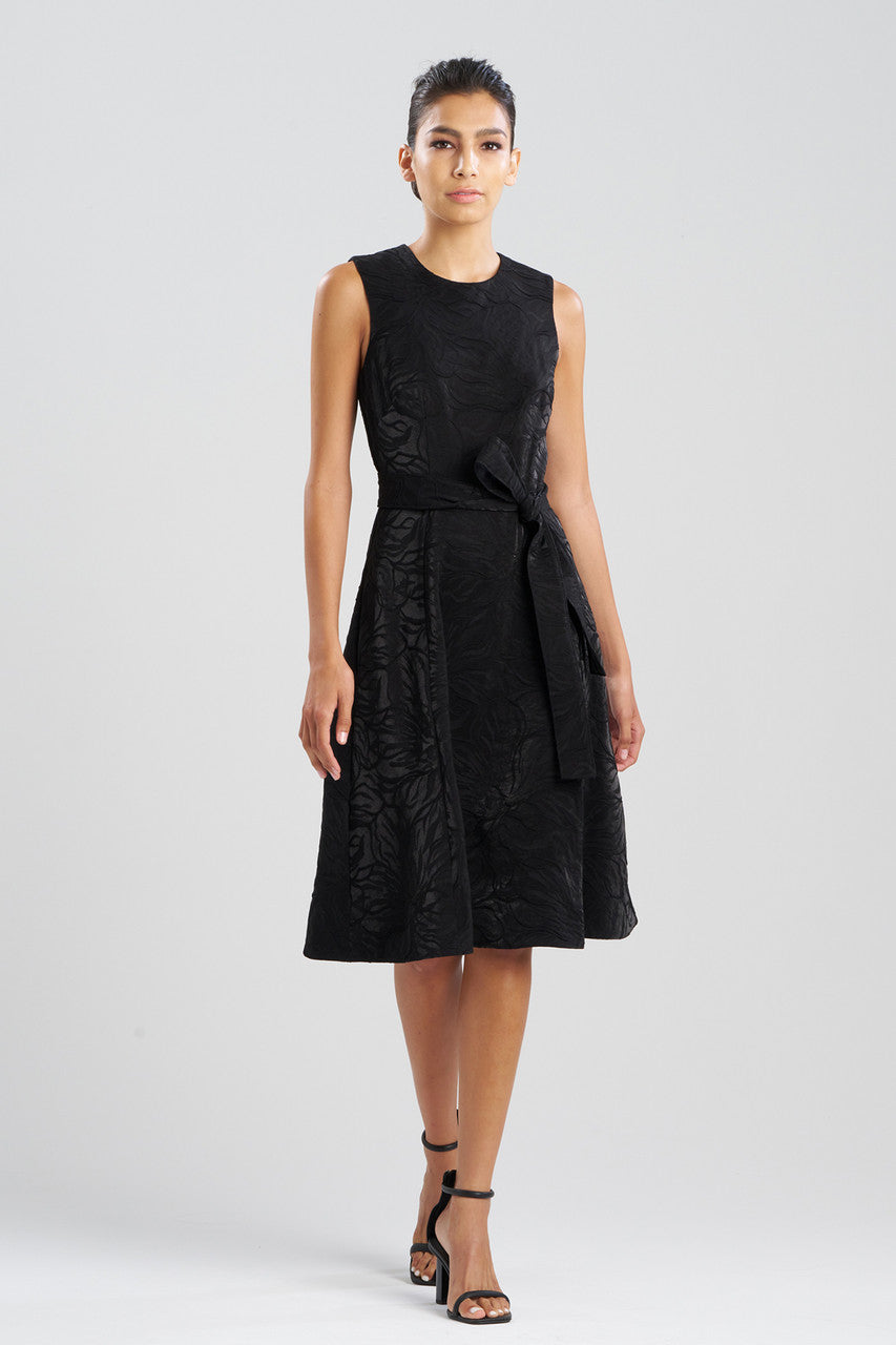 Buy Fluid Floral Jacquard Fit & Flare Dress in Black Online | NATORI Buy Fluid Floral Jacquard Fit & Flare Dress in Black Online | NATORI