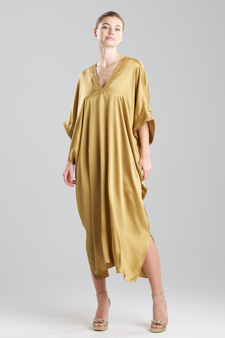 silk caftan dress Multicolor Pure Kaftan elegant silk SERENA silk caftan Gems Garnet
