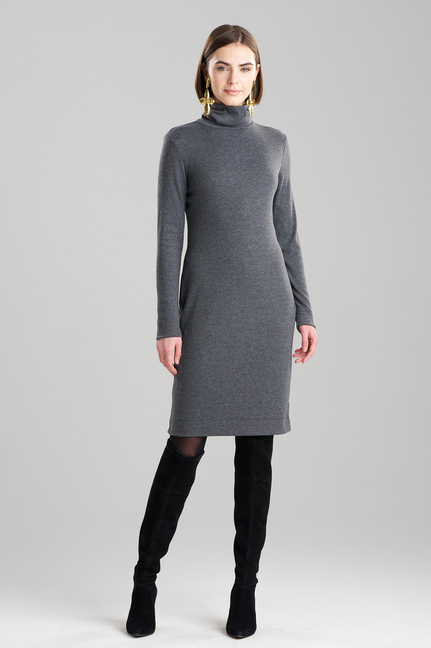 Natori - Layering Jersey Turtleneck Dress - Grey - M Natori - Layering Jersey Turtleneck Dress - Grey - M