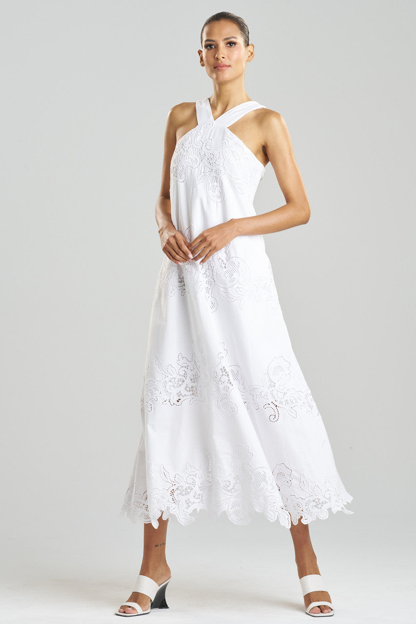 Buy Madeira Cutwork Embroidered Halter Dress in White Online | NATORI Buy Madeira Cutwork Embroidered Halter Dress in White Online | NATORI