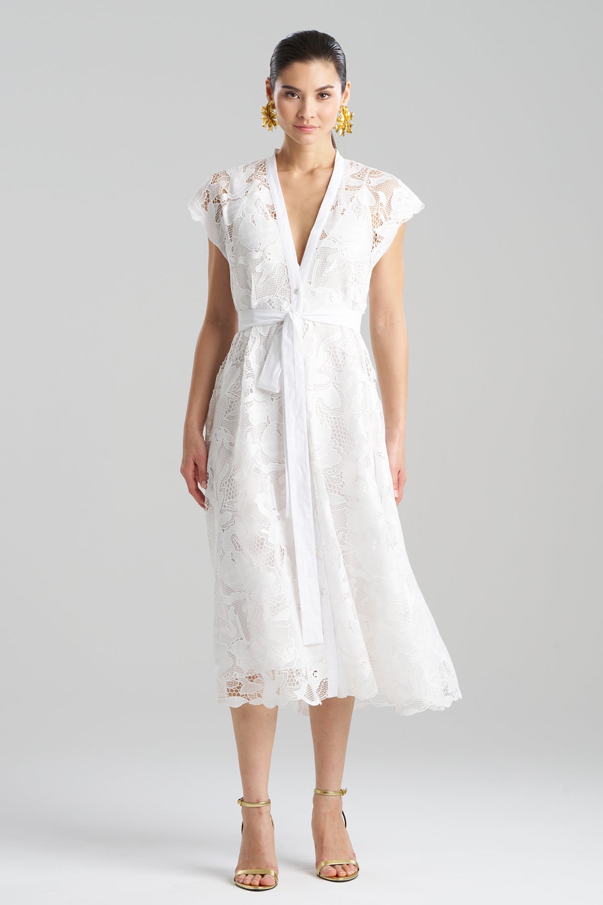 lace tie front dress Gianna Lace Dress Ivory / Large