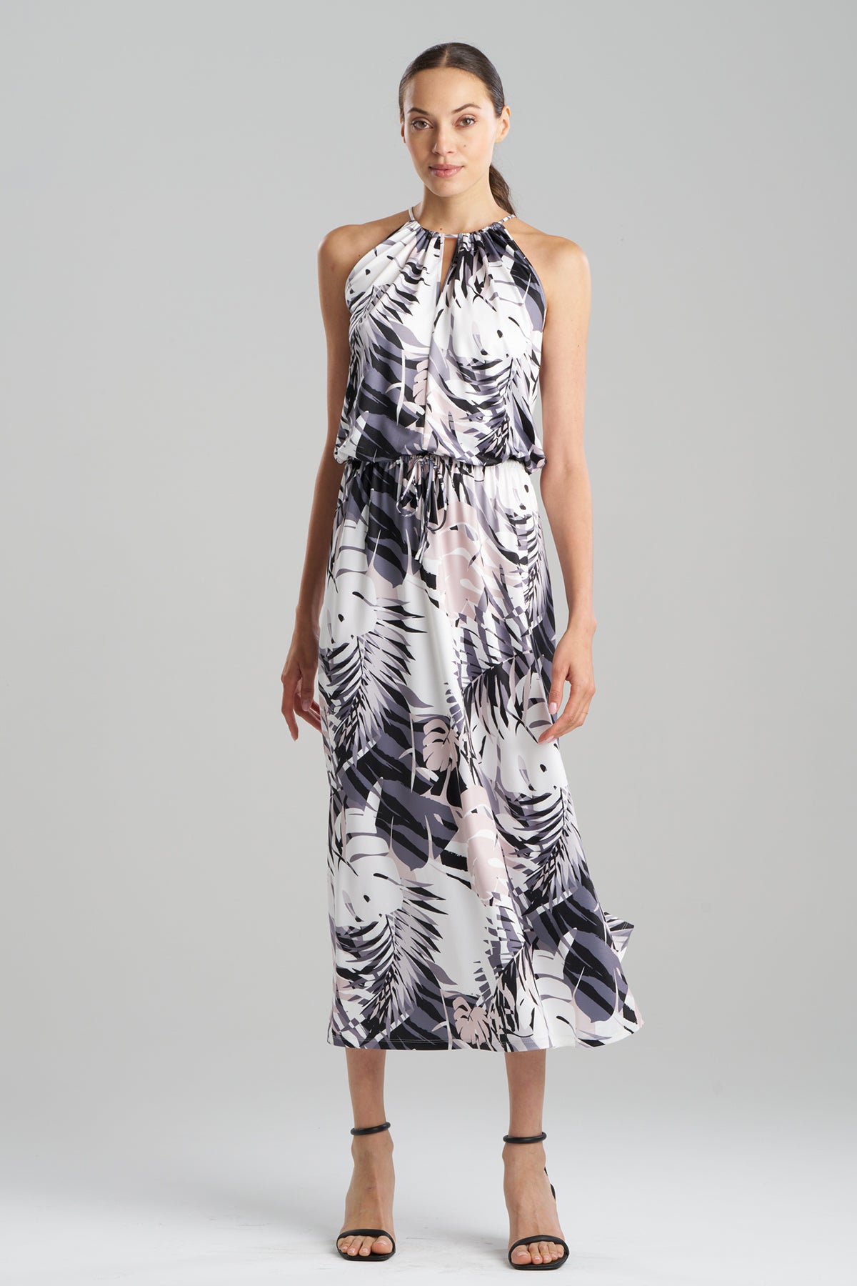 Natori Palms Slinky Knit Halter Maxi Dress - Black Natori Palms Slinky Knit Halter Maxi Dress - Black