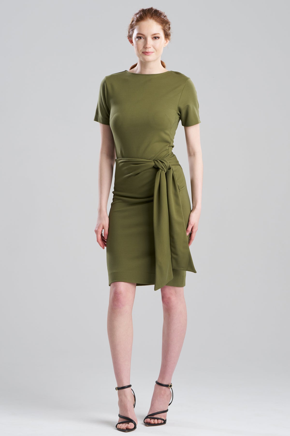 Natori - Ponte Knit Front Tie Sheath Dress - Women's - Green - Size 14 Natori - Ponte Knit Front Tie Sheath Dress - Women's - Green - Size 14