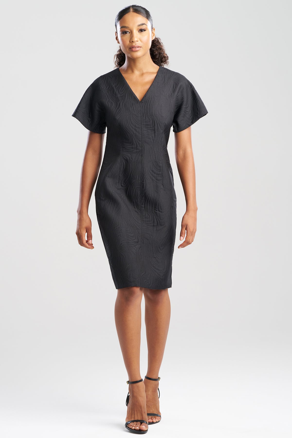 Swirl Jacquard Dolman Sleeve Dress