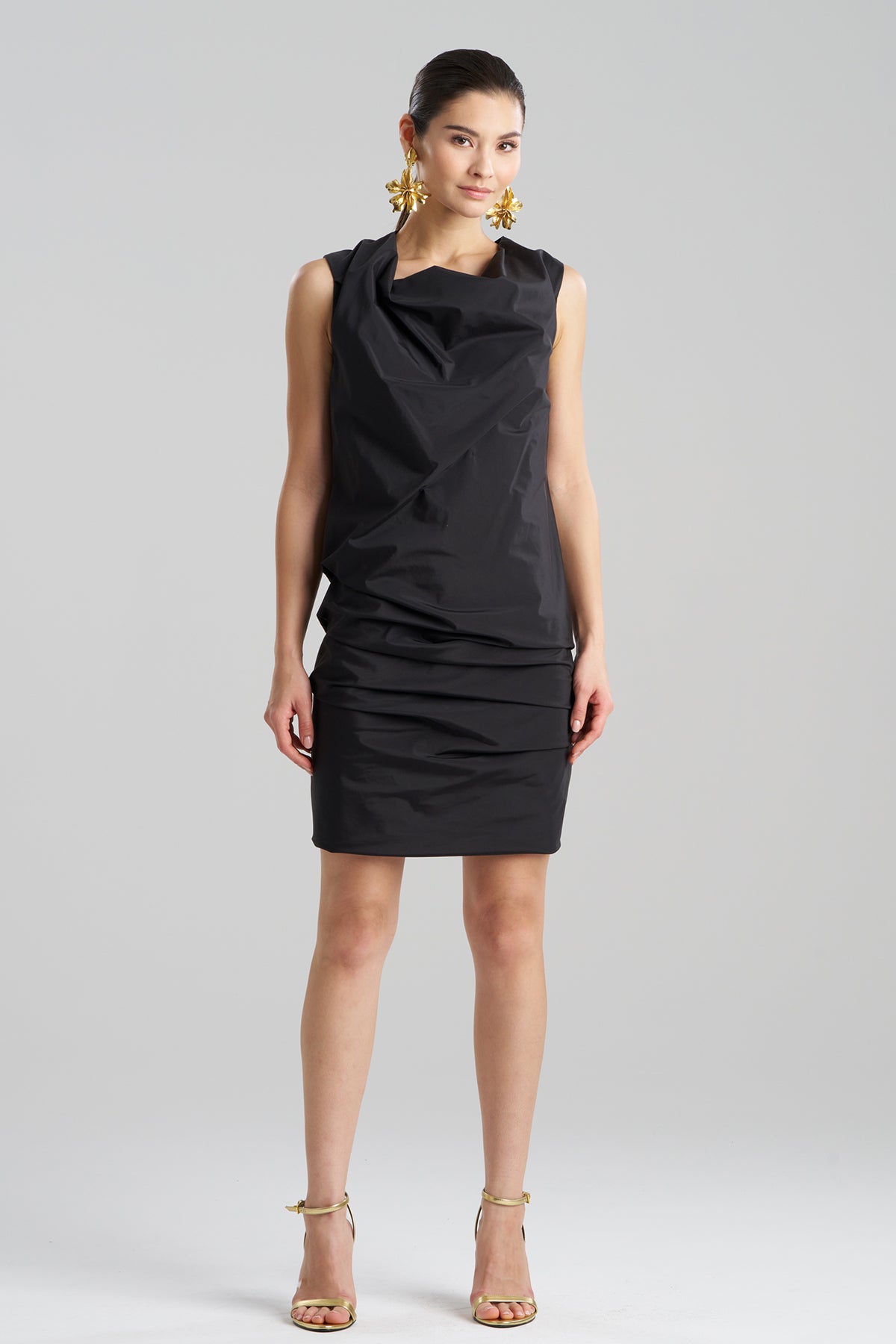 Natori | Techno Poplin Asymmetrical Origami Dress | M | Black Natori | Techno Poplin Asymmetrical Origami Dress | M | Black
