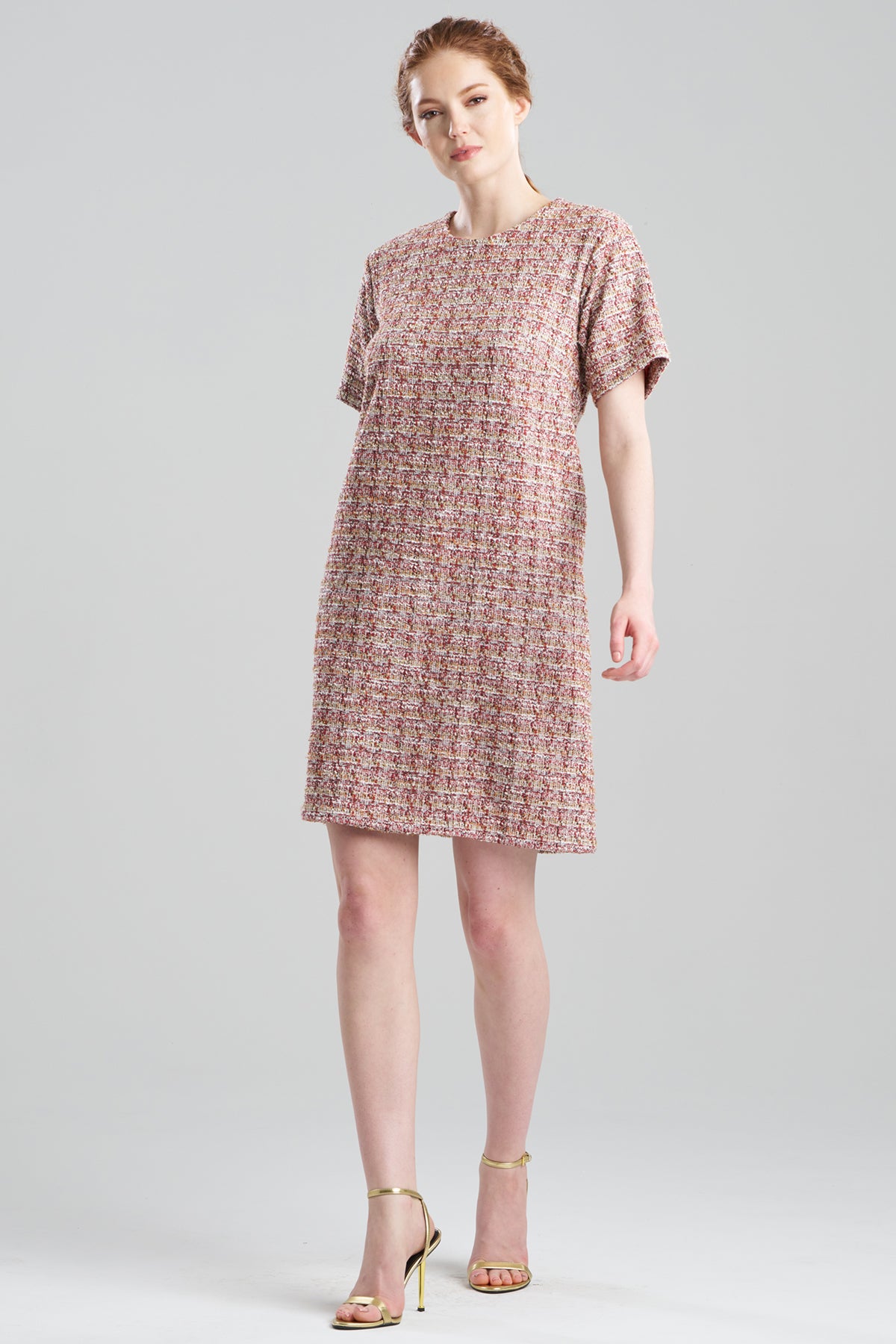 Tweed Short Sleeve Shift Dress Tweed Short Sleeve Shift Dress