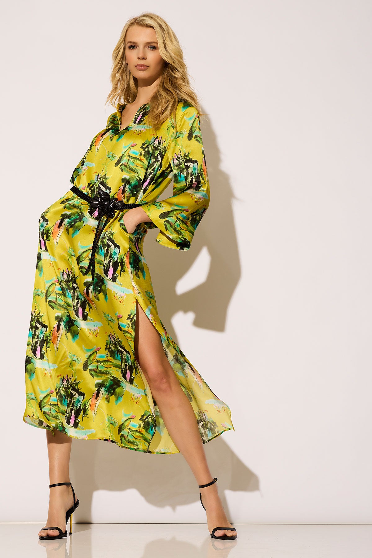 Natori - Bali Silk Caftan - Yellow - 100% Silk