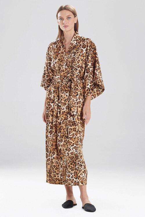 Buy Cheetah Robe in Frosted Café Online | NATORI