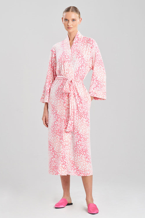 Whispy Robe Buy Misty Leopard Cozy Knit Robe in Coral Pink Online | NATORI