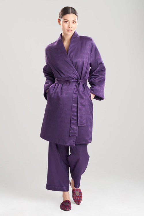Puffer Robe Colorful Buy Infinity Jacquard Short Puffer Robe in Amethyst Online | NATORI