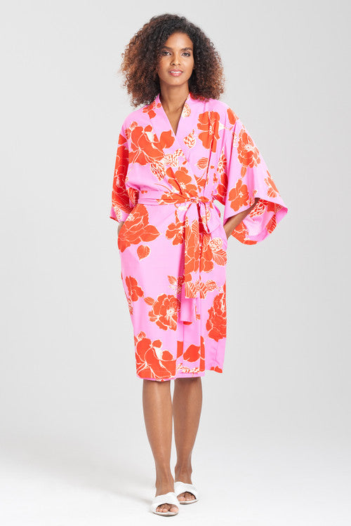 Pink And Red Robe Buy Passion Flower Robe in Pink Red Combo Online | NATORI