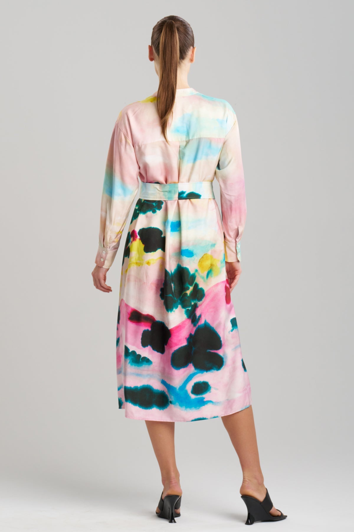 oversized silk shirt dress Black Silk Shirt Dress