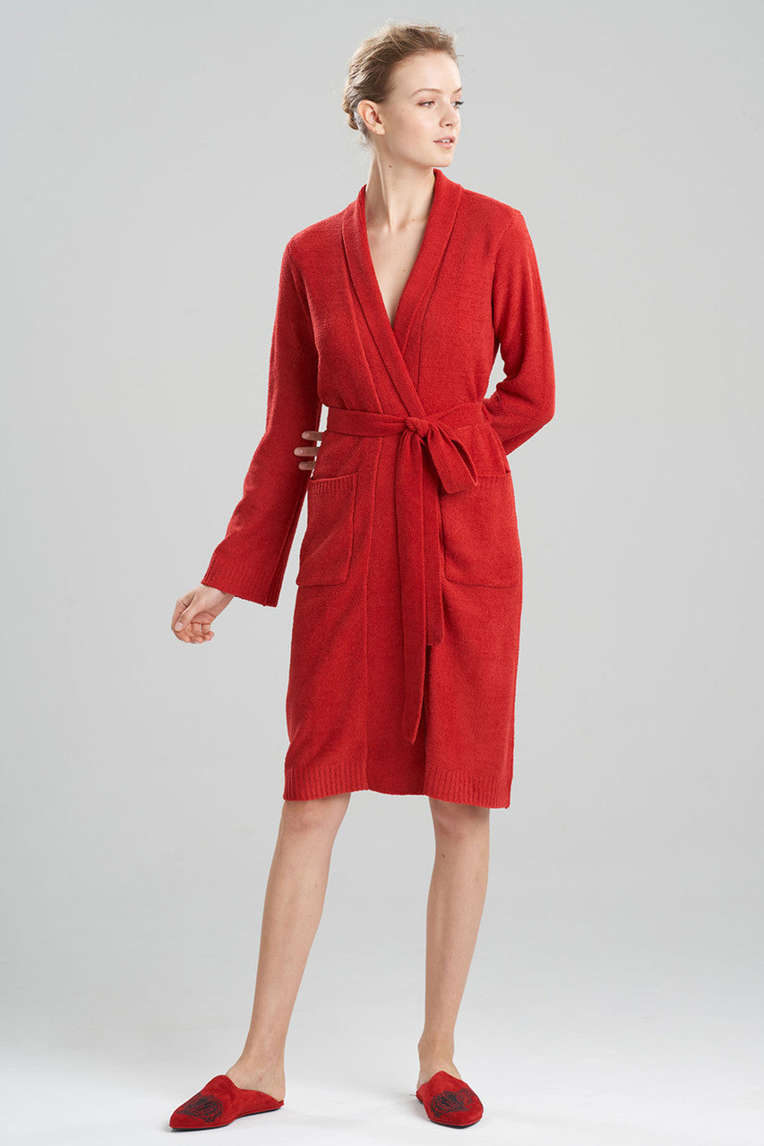 Buy Aura Solid Robe in Garnet Red Online | NATORI