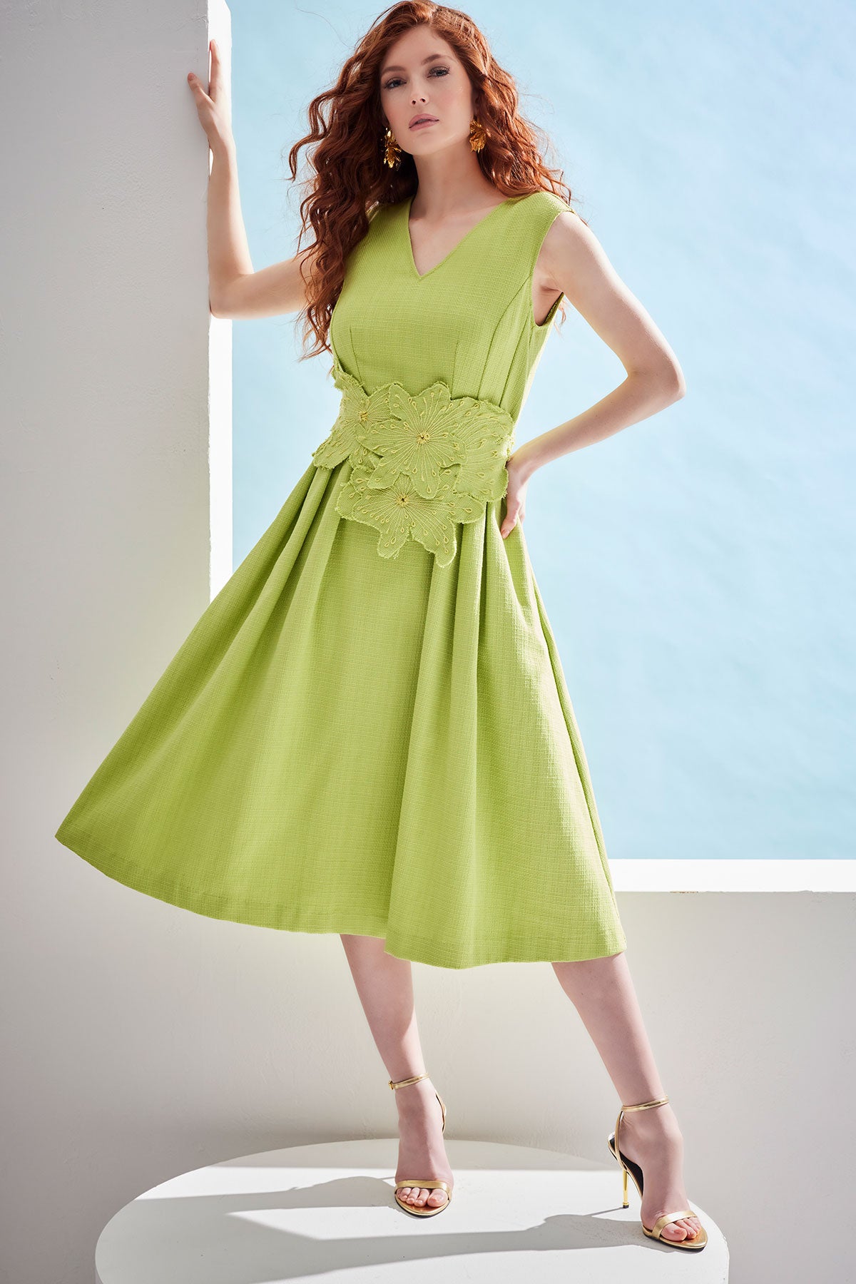 Natori - Basketweave Cotton Dress - Pear - 100% Cotton