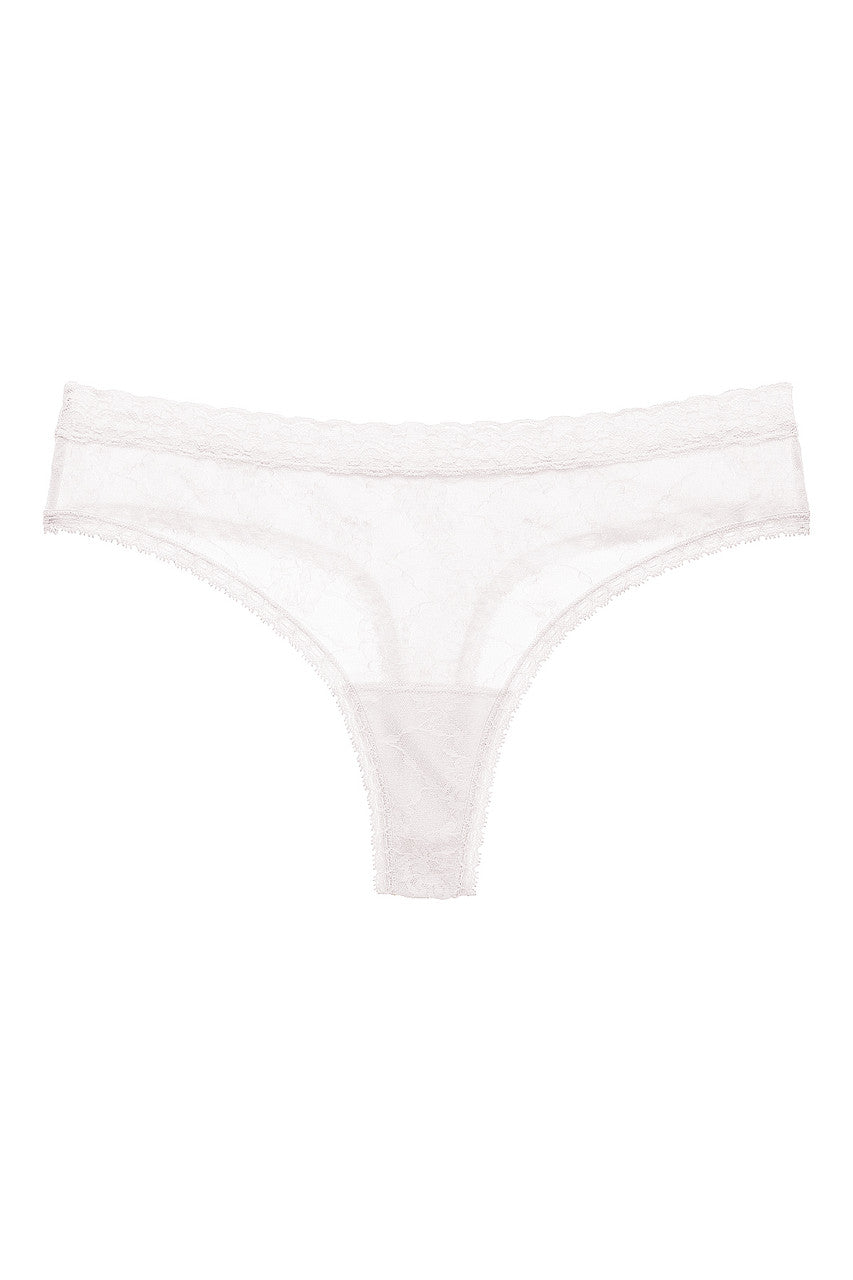 natori Bliss Allure One-Size Lace Thong White