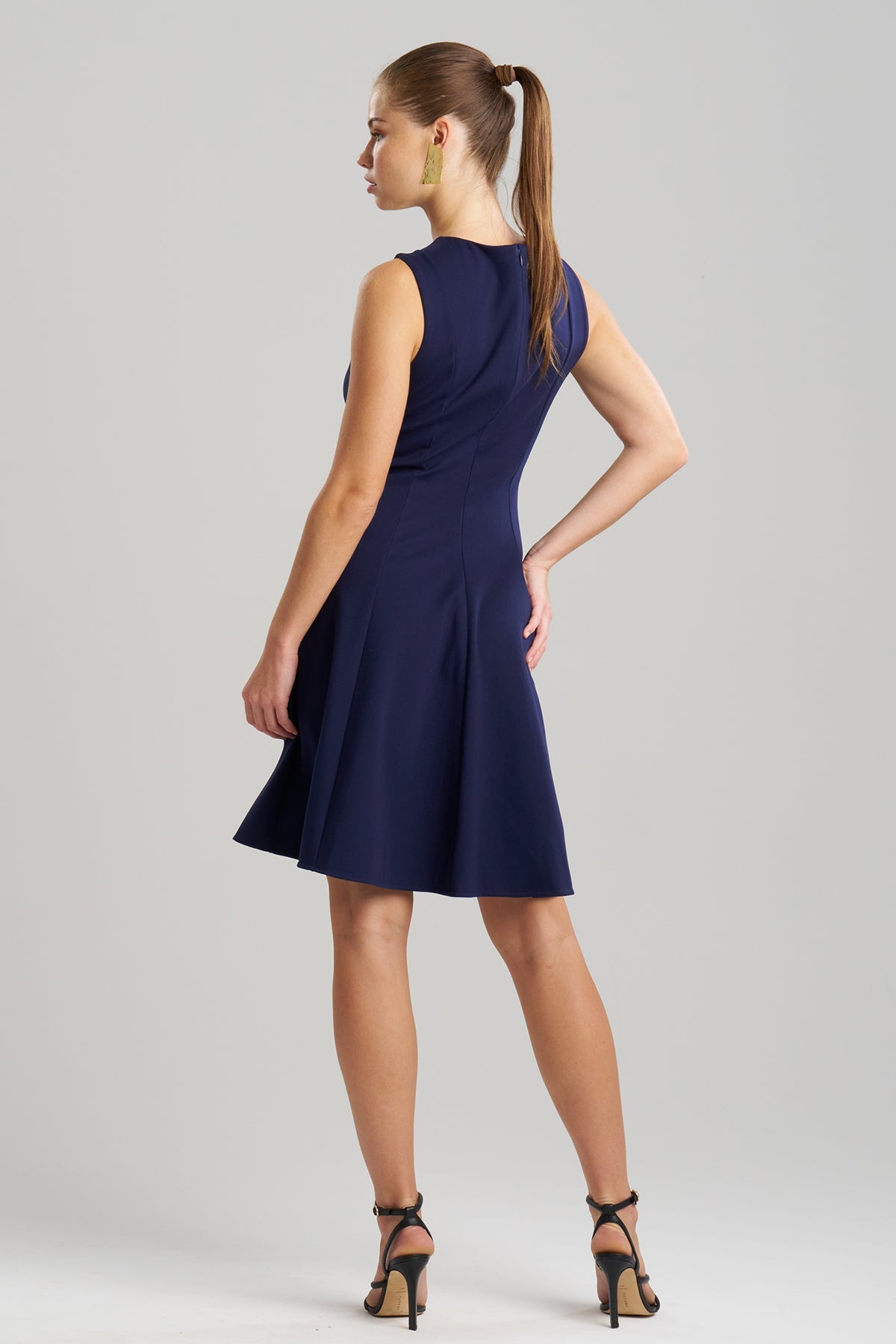 Natori - Compact Knit Fit & Flare Dress - Women's - Blue - Size 16 Natori - Compact Knit Fit & Flare Dress - Women's - Blue - Size 16