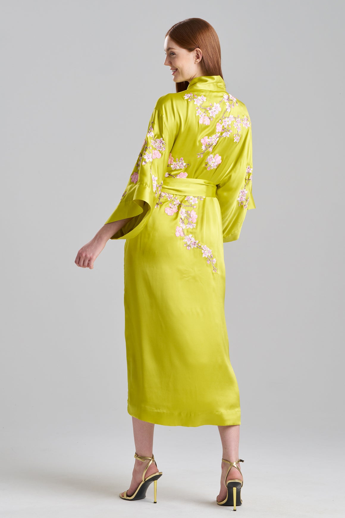 Couture Sakura Embroidered Floral Silk Robe