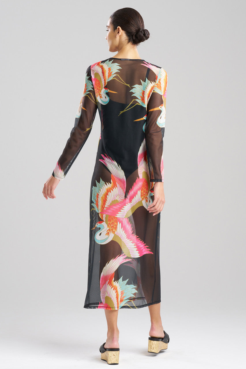 black crane mesh dress NO SLEEVE DRESS / MIDNIGHT