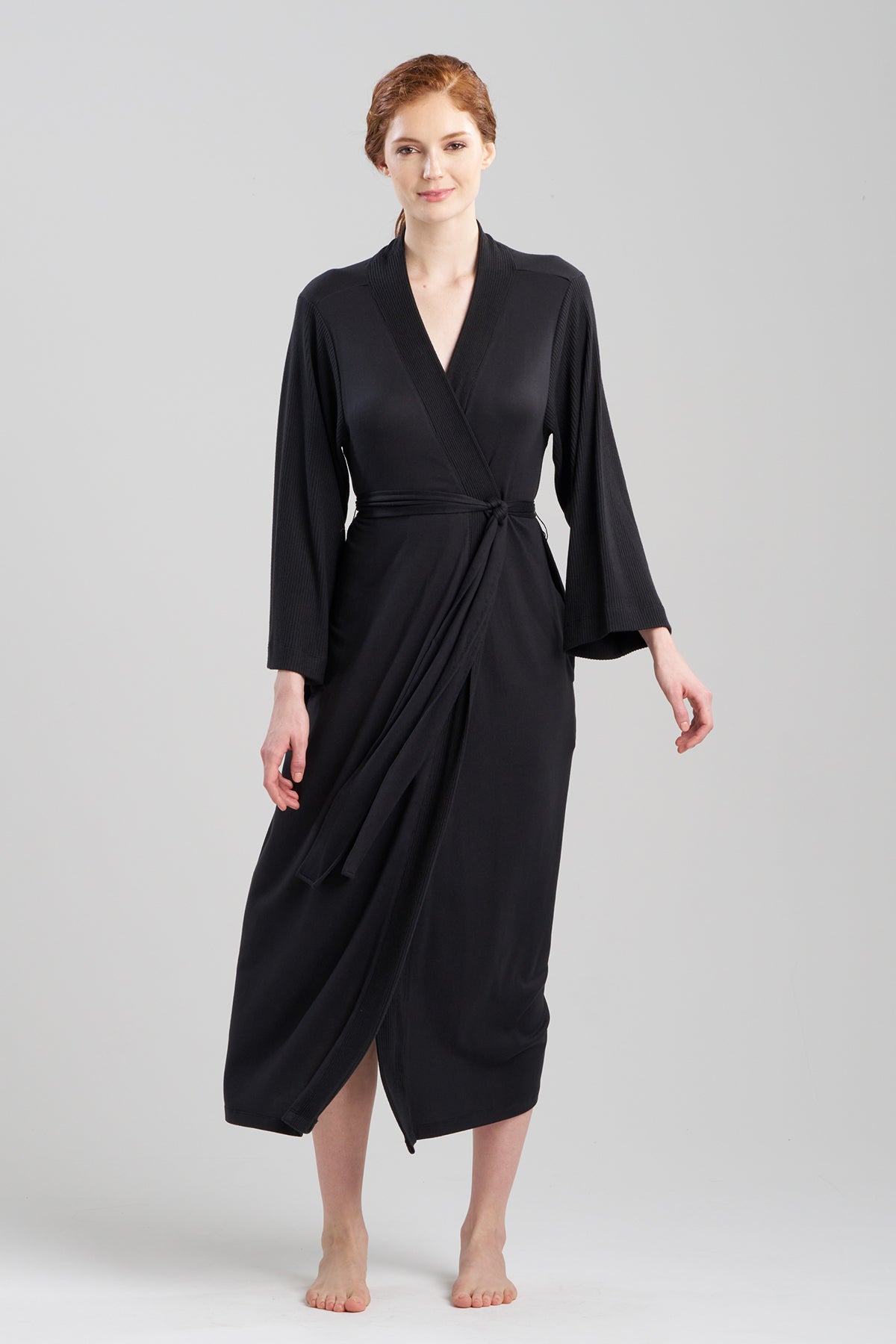Dreamers Robe Buy Eden Rib Knit Dream Robe in Black Online | NATORI