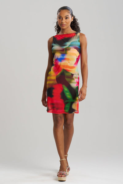 mirage mini dress Natori | Floral Mirage Printed Mesh Mini Dress | S