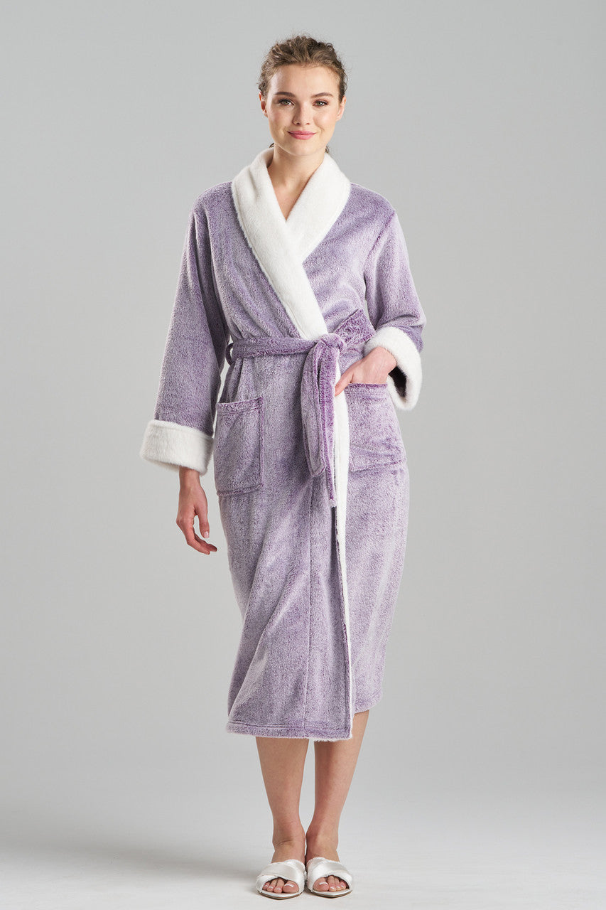 Buy Frosted Cashmere Fleece Robe in Blackberry Online | NATORI