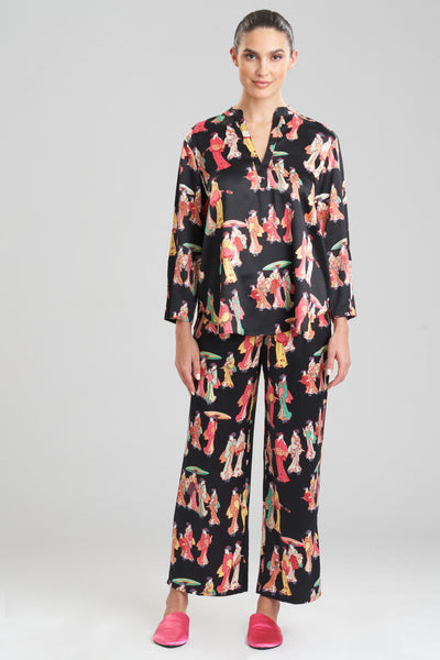 Buy Geisha-Printed Satin PJ in Black Multi Online | NATORI