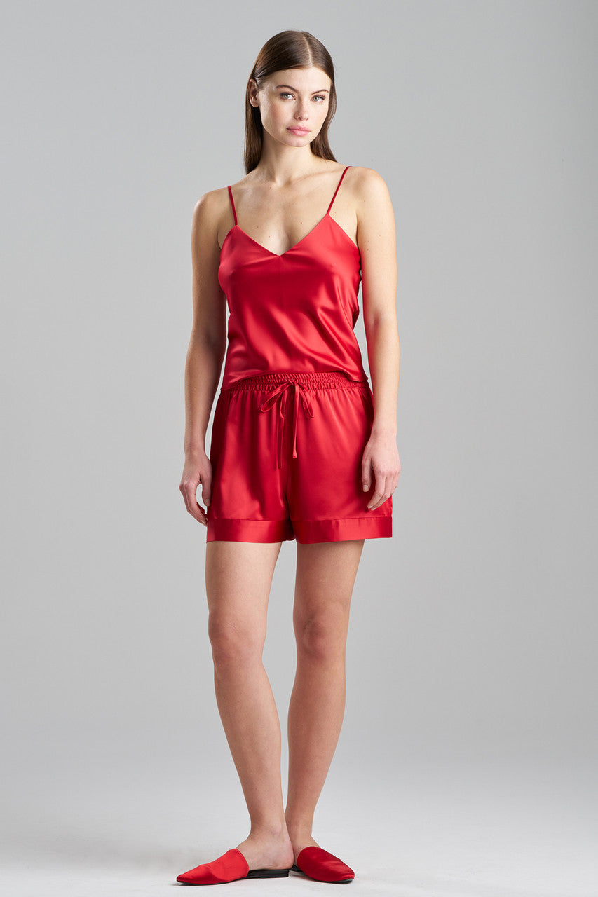 Buy Glamour Drawstring Shorts in Brocade Red Online | NATORI