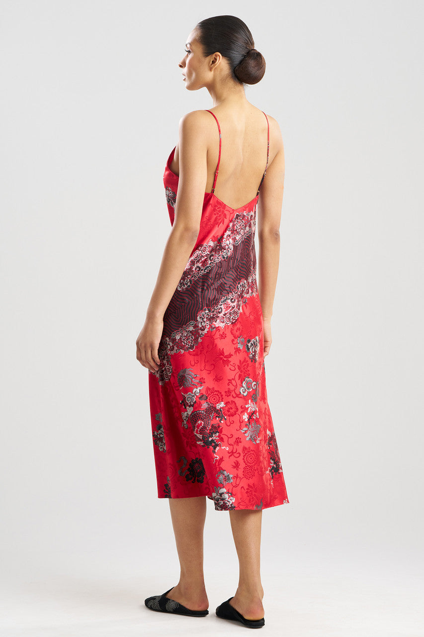 Natori - Imperial Dragon Jacquard Gown - Red - L Natori - Imperial Dragon Jacquard Gown - Red - L