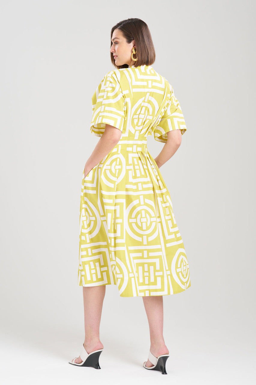 Buy Infinity Cotton Poplin Mandarin Dress in Chartreuse Online | NATORI Buy Infinity Cotton Poplin Mandarin Dress in Chartreuse Online | NATORI