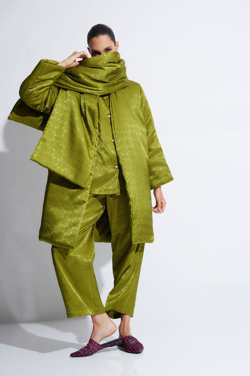 Puffer Robe Colorful Buy Infinity Jacquard Short Puffer Robe in Deep Moss Online | NATORI