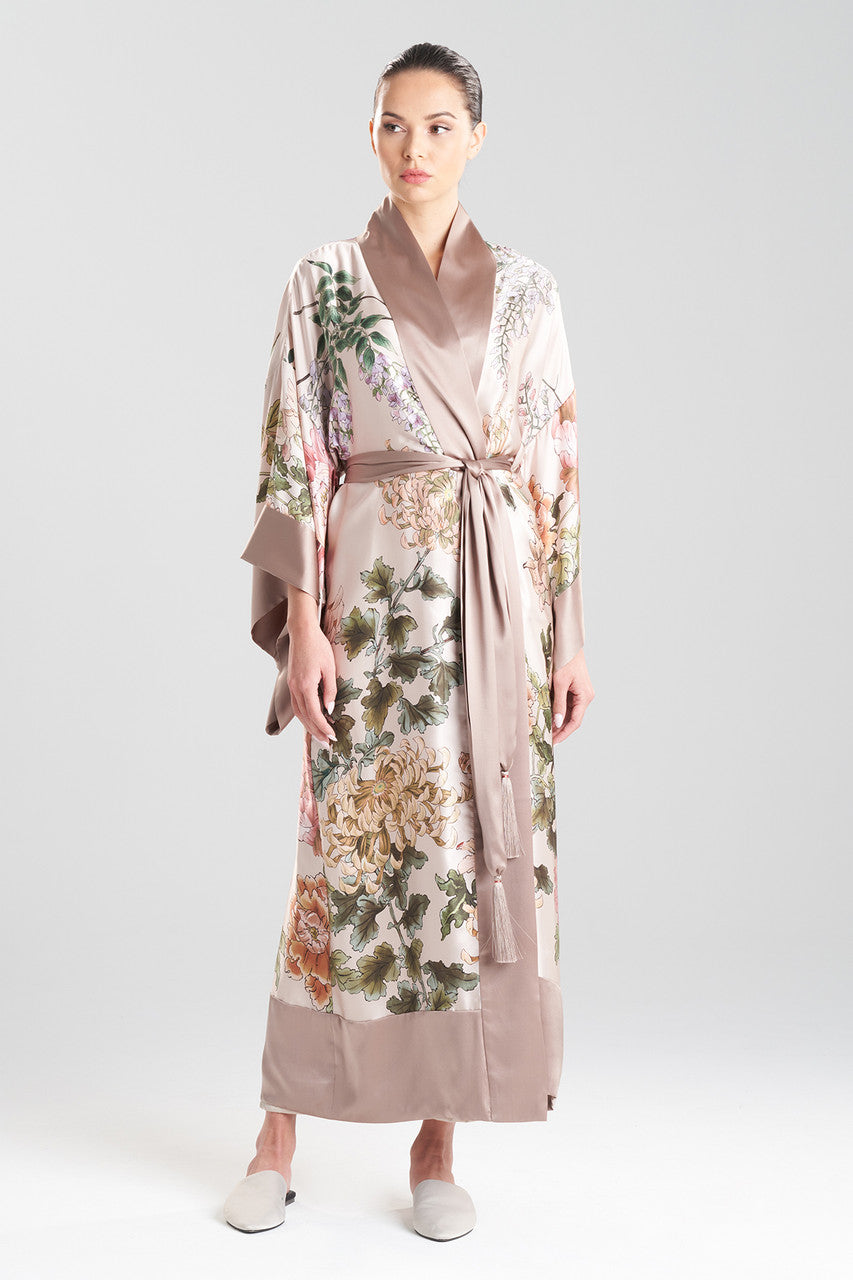 Dropp Robe Buy Kairaku Garden Charmeuse Drop Sleeve Silk Robe in Parchment Online ...