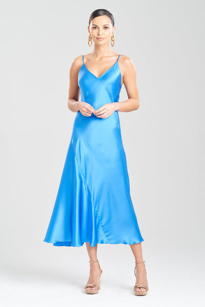 satin dress with flounce Key Essentials Sheath Flounce Silk Slip Dress