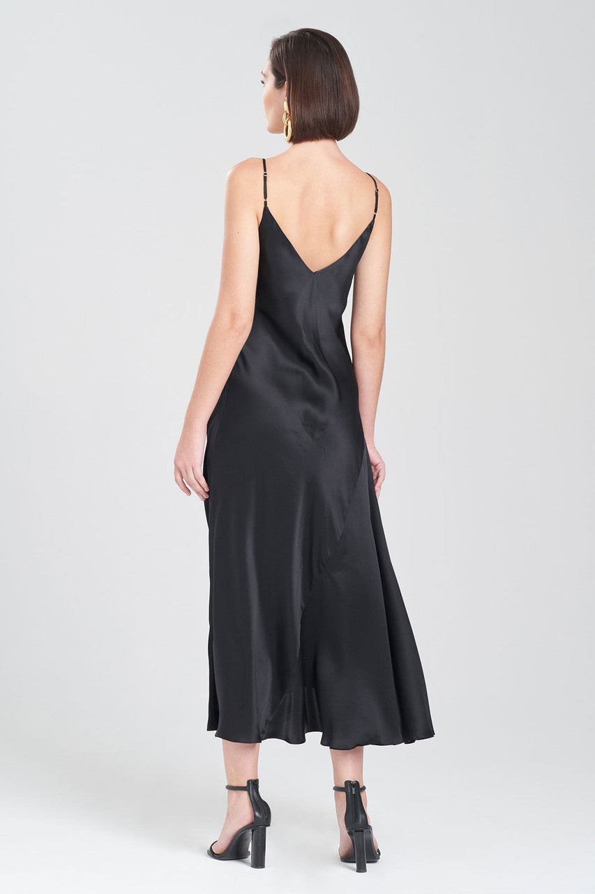 satin dress with flounce NWT Flounce London satin black maxi dress US 8