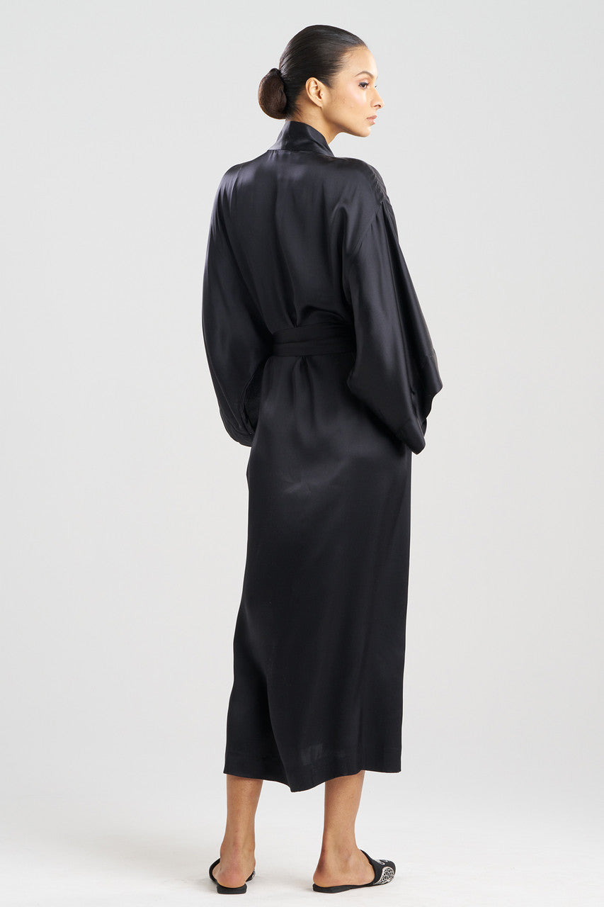 Floting Black Robe Buy Key Essentials Silk Robe in Black Online | NATORI