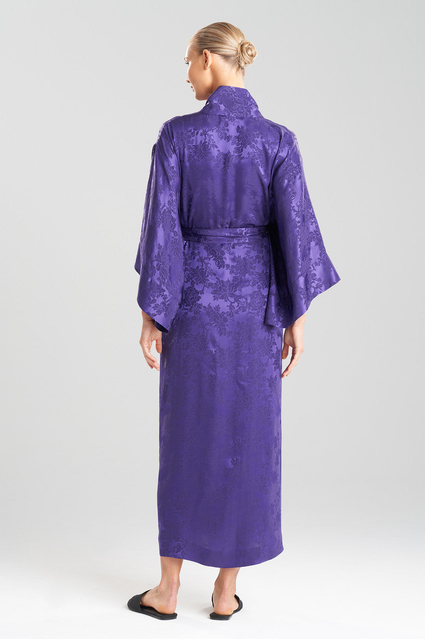 Japan Purple Robe Buy Kurokawa Jacquard Long Silk Robe in Deep Purple Online | NATORI