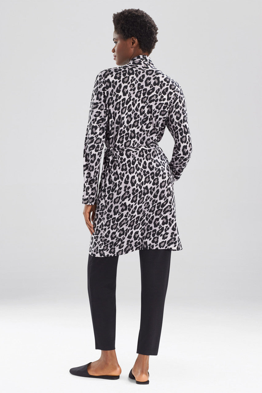 Buy Ombre Leopard Robe in Charcoal Online | NATORI