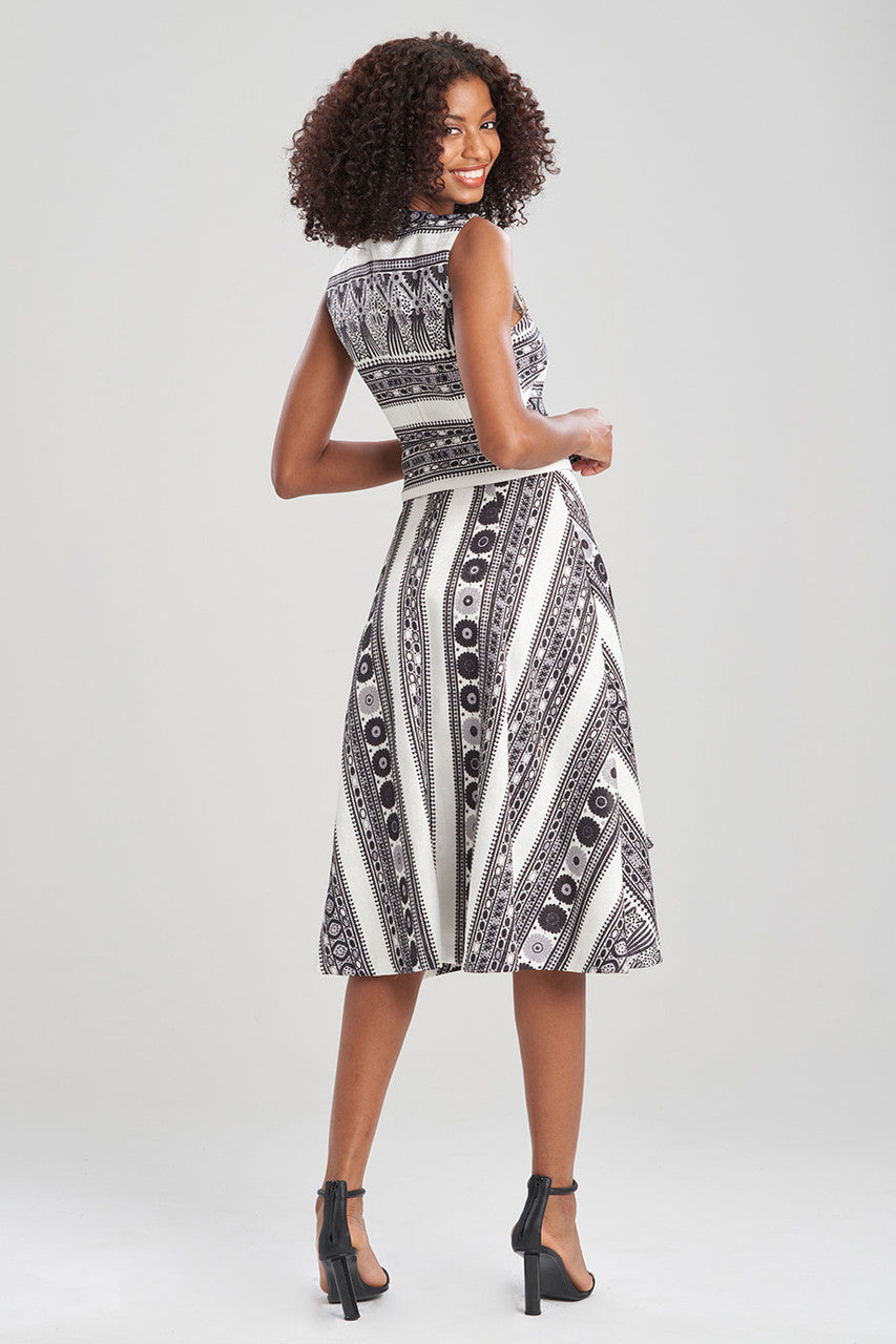 Buy Le Souk Jacquard Fit and Flare Dress in Warm White Online | NATORI Buy Le Souk Jacquard Fit and Flare Dress in Warm White Online | NATORI