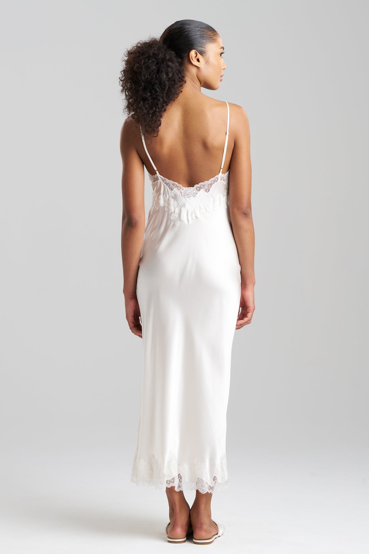 josie natori lace dress dolce and gabbana Josie Natori Lolita Slip Dress with Lace Detail