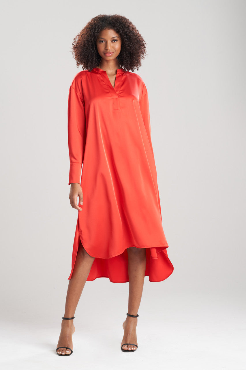 red oversized shirt dress ASOS DESIGN oversized shirt dress with dropped pockets in red stripe