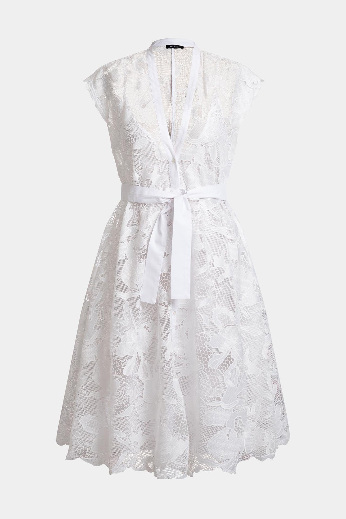 Natori Nishi Lace Tie Front Dress - White Natori Nishi Lace Tie Front Dress - White