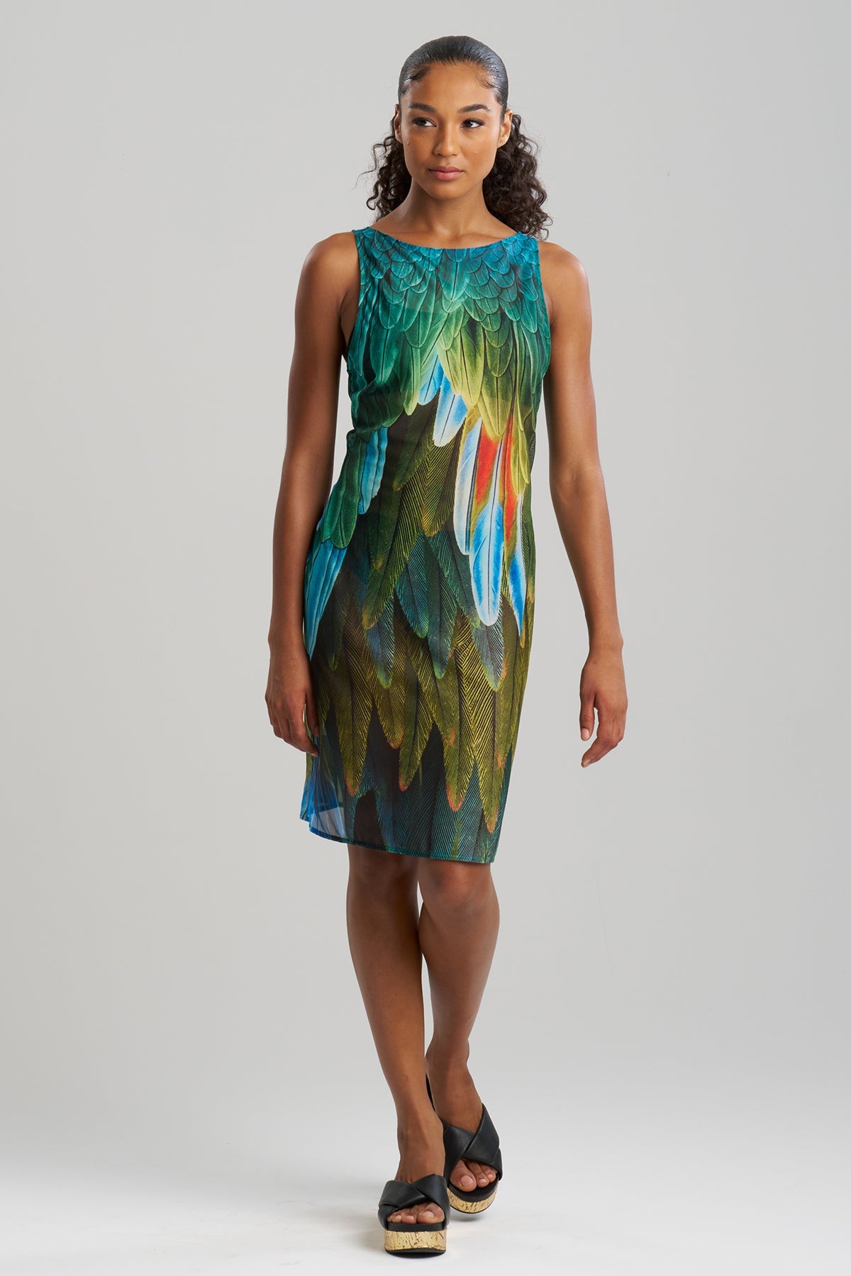 Paradise Printed Mesh Mini Dress