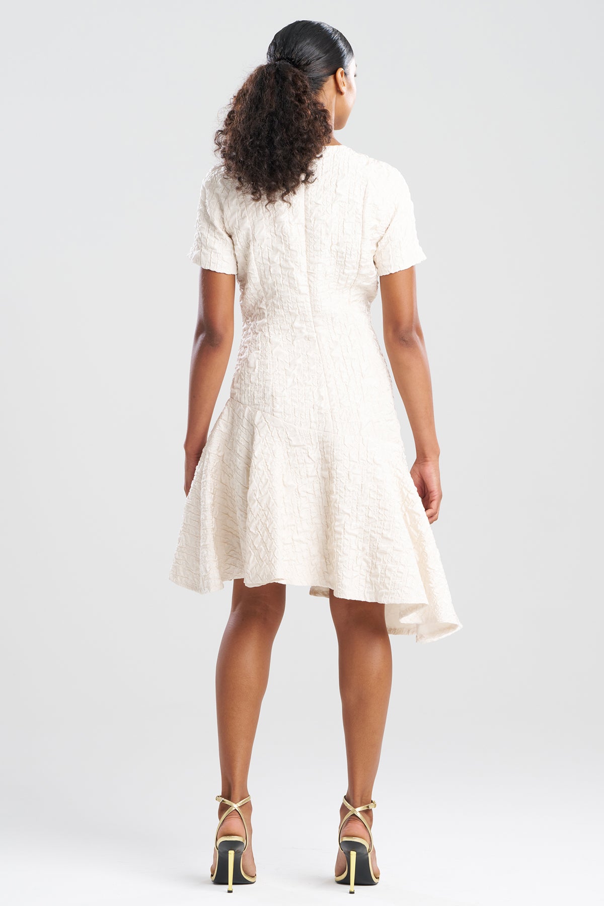 short sleeve flounce dress Teri Jon Crepe Sheath Dress With Satin Flounce Short Sleeves Size 22