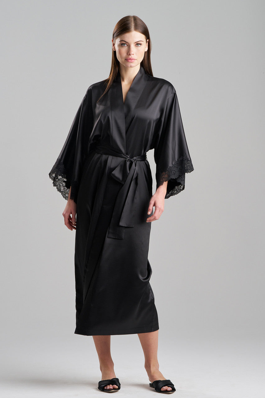 Glam Robe Pattern Buy Peony Glamour Robe in Black Online | NATORI