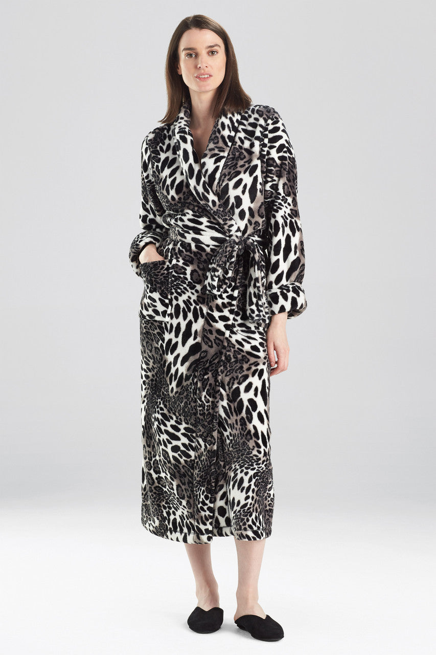 Heavy Leopard Robe Buy Plush Leopard Robe in Black Online | NATORI
