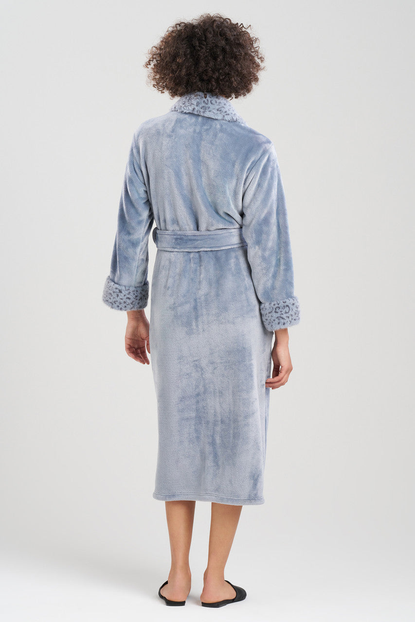 Ric Rac Plush Robe Buy Plush Lynx Robe in Blue Granite Online | NATORI