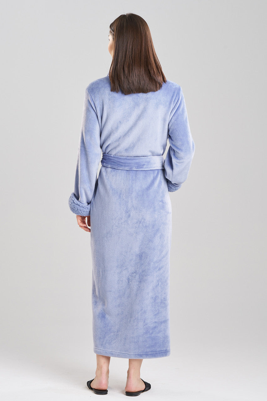 Buy Plush Sherpa Robe in Ocean Storm Online | NATORI
