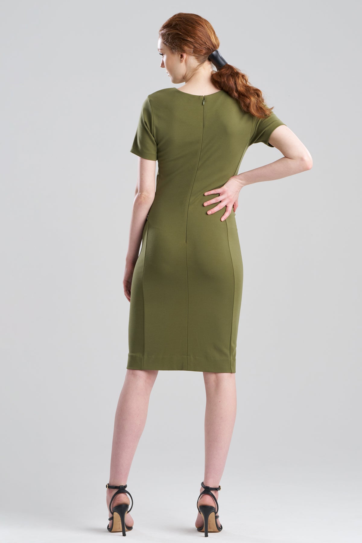 Natori - Ponte Knit Front Tie Sheath Dress - Women's - Green - Size 14 Natori - Ponte Knit Front Tie Sheath Dress - Women's - Green - Size 14
