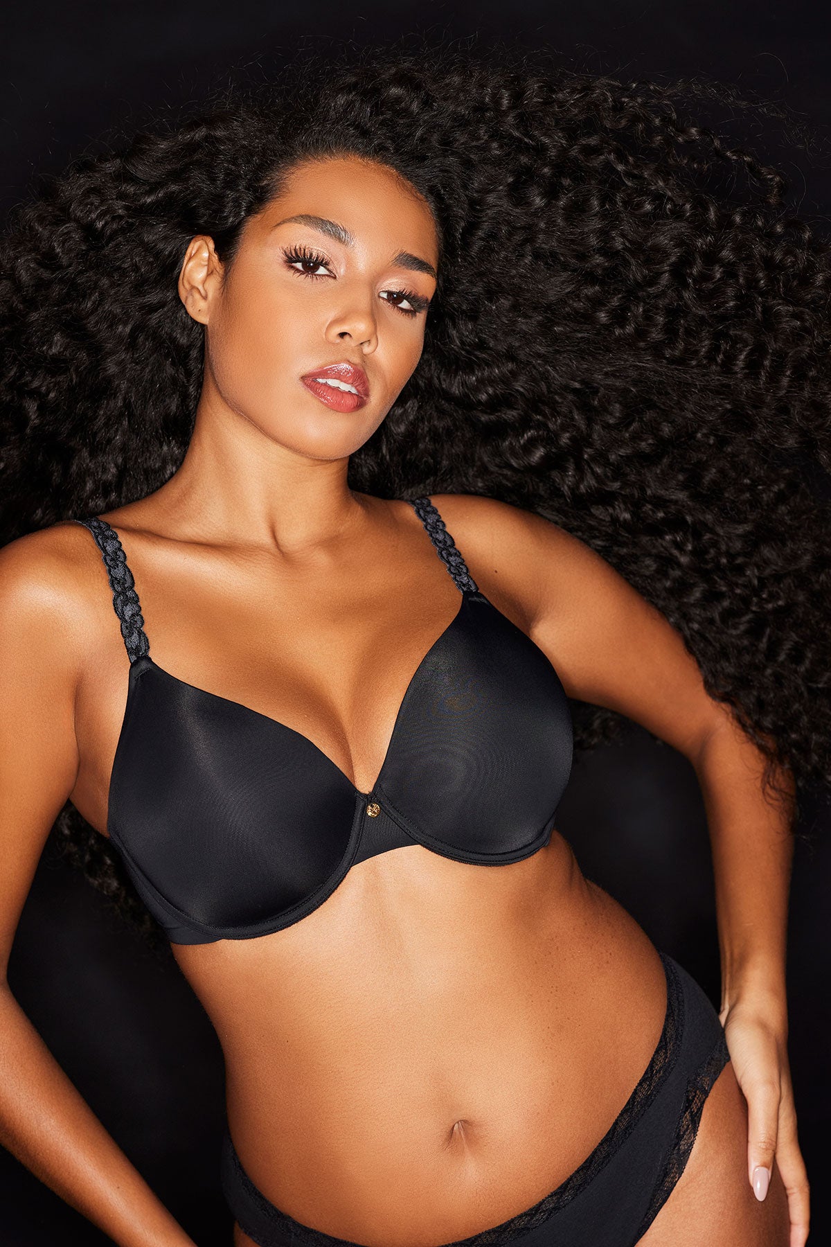 Natori Pure Luxe Custom Coverage Contour Reggiseno Donna Con Ferretto, Senza Cuciture, Nero